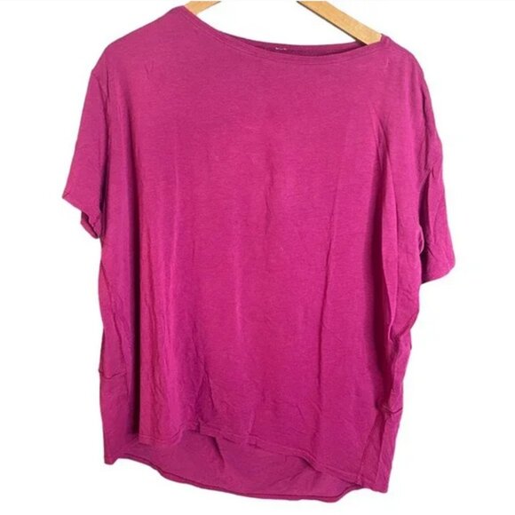 Lululemon Back in Action Short Sleeve Shirt Magenta Purple Size 12 - Picture 7 of 7